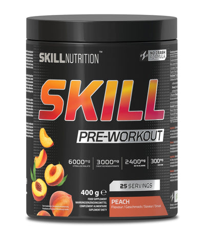 Skill Nutrition Supplements Skill Pre-Workout, Peach - 400 grams