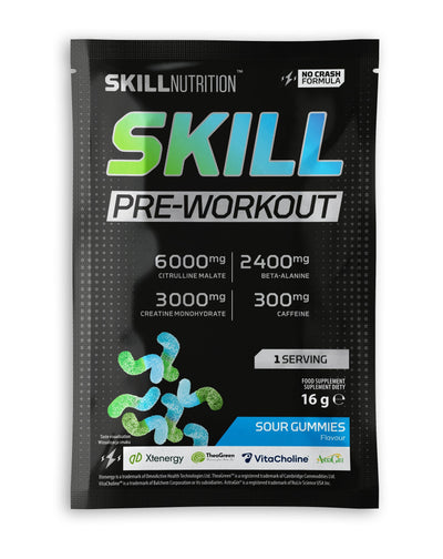 Skill Nutrition Supplements Skill Pre-Workout, Sour Gummies - 16 grams (1 serving)