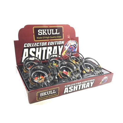 skull Smoking Products Mixed Design Ashtrays Glass Collector Edition (6 Pack)