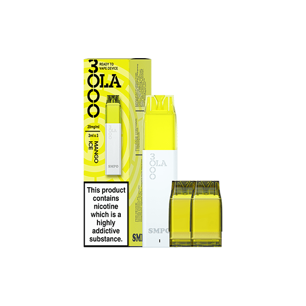 SMPO Vaping Products Mango Ice 20mg SMPO Ola 3000 Prefilled Pod Vape Kit - 2ml (Pack of 3)