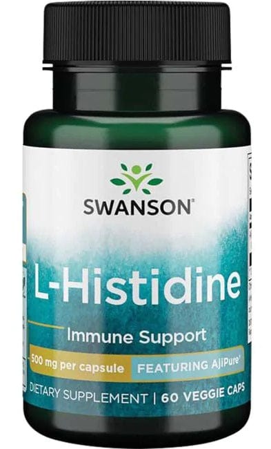 Swanson Amino Acids and BCAAs AjiPure L-Histidine, 500mg - 60 vcaps