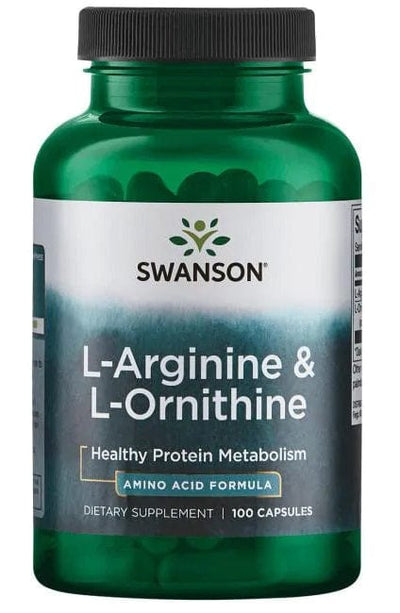 Swanson Amino Acids and BCAAs L-Arginine & L-Ornithine - 100 caps