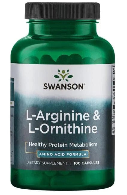 Swanson Amino Acids and BCAAs L-Arginine & L-Ornithine - 100 caps