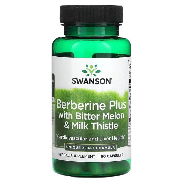 Swanson Berberine Plus with Bitter Melon & Milk Thistle - 60 caps