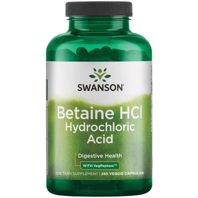 Swanson Health and Wellbeing Betaine HCl Hydrochloric Acid - 250 vcaps