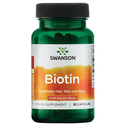 Swanson Health and Wellbeing Biotin, 5000mcg - 30 caps