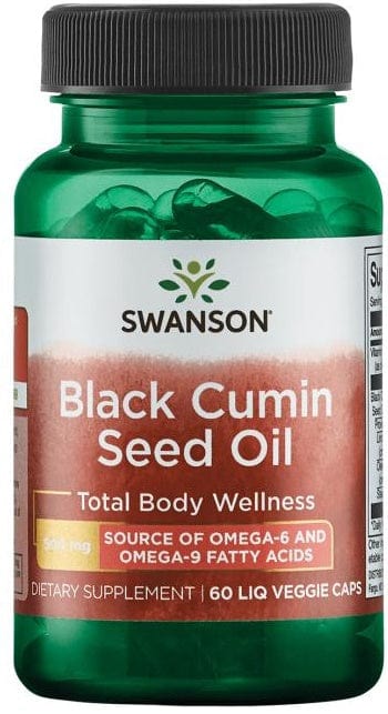 Swanson Health and Wellbeing Black Cumin Seed Oil, 500mg - 60 liquid vcaps