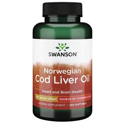 Swanson Health and Wellbeing Cod Liver Oil, 350mg - 250 softgels