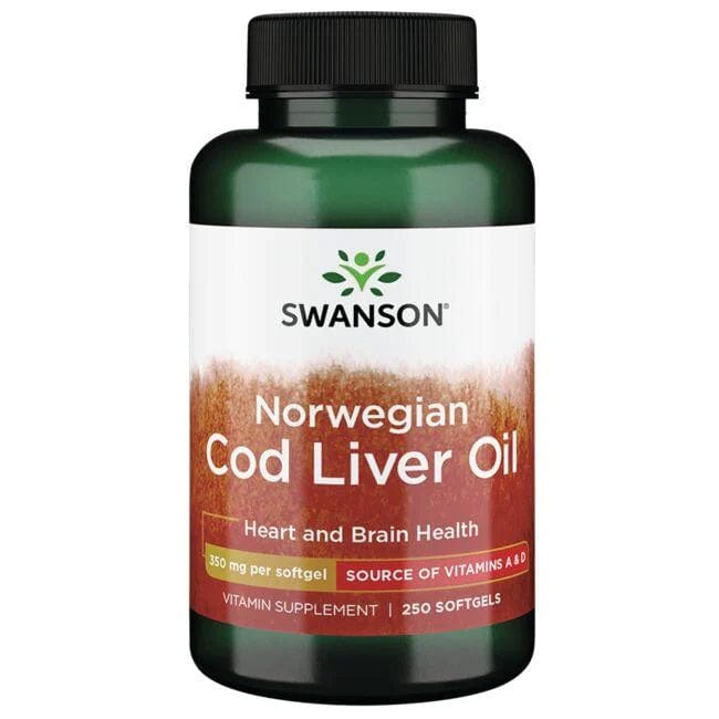 Swanson Health and Wellbeing Cod Liver Oil, 350mg - 250 softgels