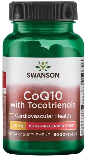 Swanson Health and Wellbeing CoQ10, 100 mg (with 10mg Tocotrienols) - 60 softgels