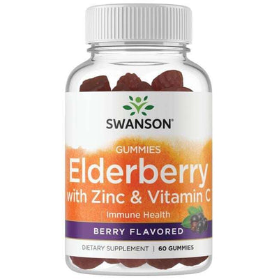 Swanson Health and Wellbeing Elderberry Gummies with Zinc & Vitamin C, Berry - 60 gummies