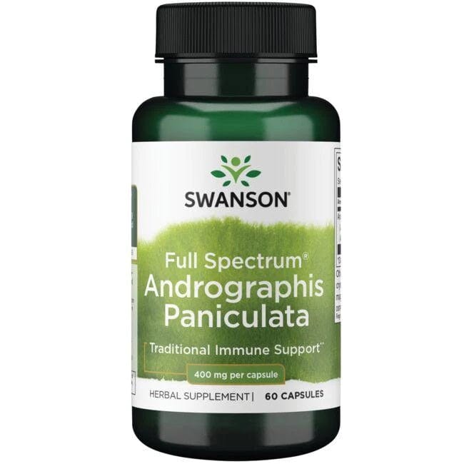 Swanson Health and Wellbeing Full Spectrum Andrographis Paniculata, 400mg - 60 caps