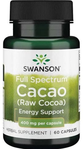 Swanson Health and Wellbeing Full Spectrum Cacao (Raw Cocoa), 400mg - 60 caps