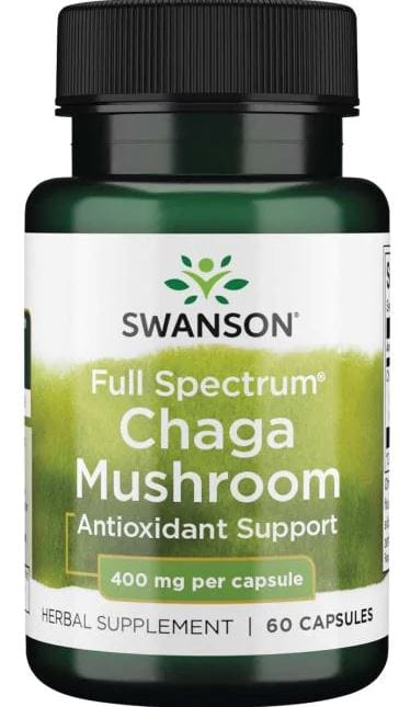 Swanson Health and Wellbeing Full Spectrum Chaga Mushroom, 400mg - 60 caps