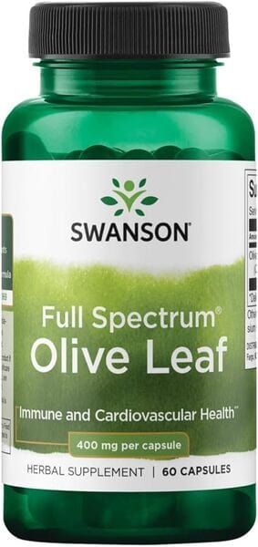 Swanson Health and Wellbeing Full Spectrum Olive Leaf, 400mg - 60 caps
