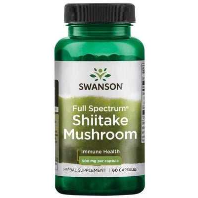 Swanson Health and Wellbeing Full Spectrum Shiitake Mushroom, 500mg - 60 caps
