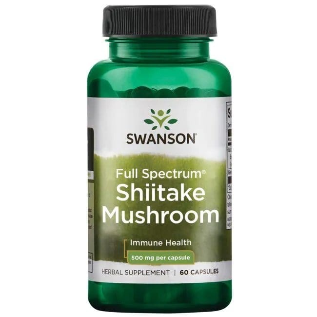 Swanson Health and Wellbeing Full Spectrum Shiitake Mushroom, 500mg - 60 caps