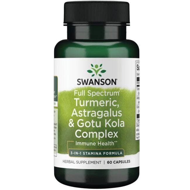 Swanson Health and Wellbeing Full Spectrum Turmeric, Astragalus & Gotu Kola Complex - 60 caps