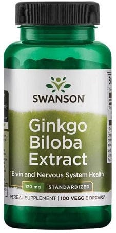 Swanson Health and Wellbeing Ginkgo Biloba Extract, 120mg - 100 vcaps