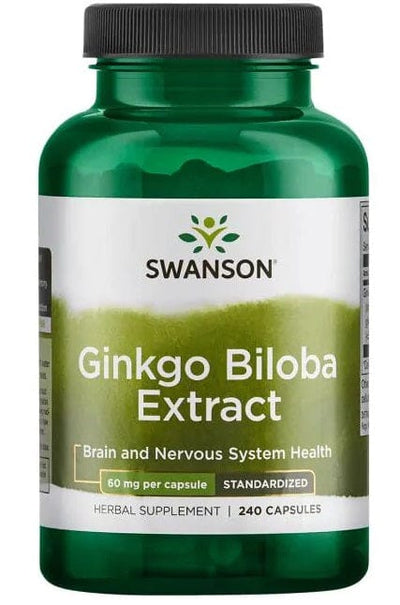 Swanson Health and Wellbeing Ginkgo Biloba Extract, 60mg - 240 caps