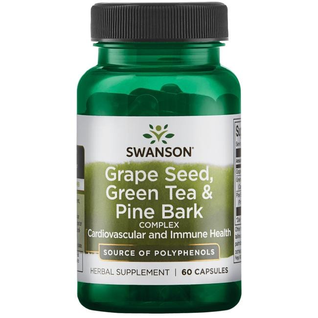 Swanson Health and Wellbeing Grape Seed, Green Tea & Pine Bark Complex - 60 caps