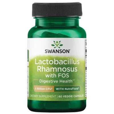 Swanson Health and Wellbeing Lactobacillus Rhamnosus with FOS, 5 Billion CFU - 60 vcaps