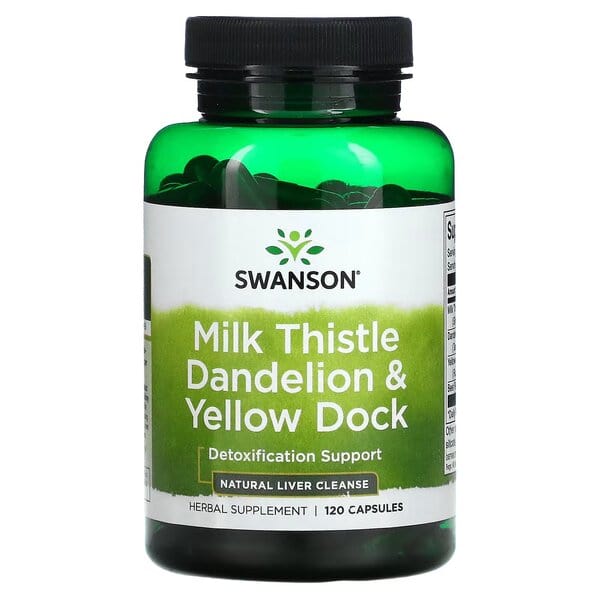 Swanson Health and Wellbeing Milk Thistle Dandelion & Yellow Dock - 120 caps