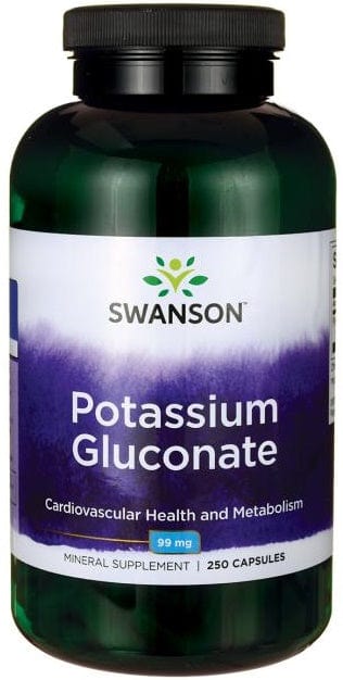 Swanson Health and Wellbeing Potassium Gluconate, 99mg - 250 caps
