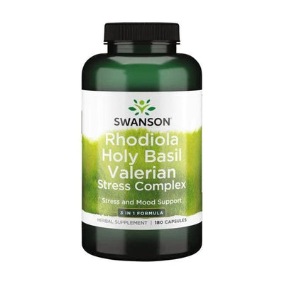 Swanson Health and Wellbeing Rhodiola Holy Basil Valerian Stress Complex - 180 caps