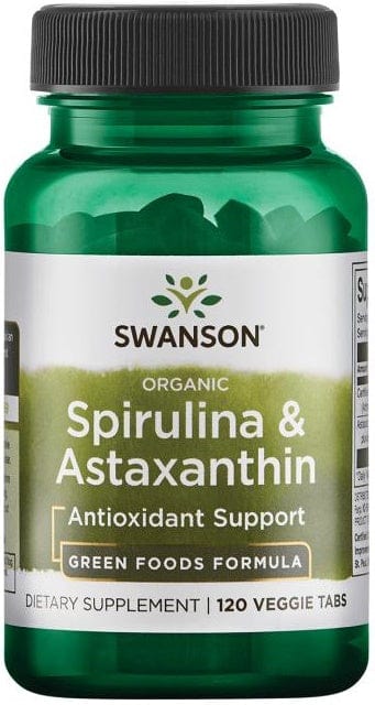 Swanson Health and Wellbeing Spirulina & Astaxanthin - 120 veggie tablets