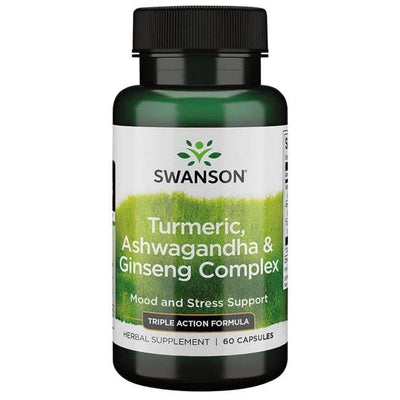 Swanson Health and Wellbeing Turmeric, Ashwagandha & Ginseng Complex - 60 caps