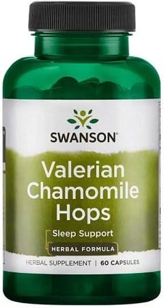 Swanson Nootropics & Supplements Valerian, Chamomile & Hops - 60 caps