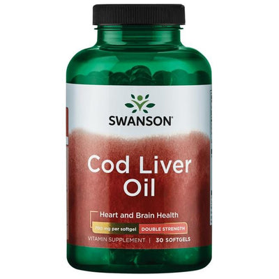 Swanson Omegas, EFAs, CLA, Oils Cod Liver Oil, 700mg Double-Strength - 30 softgels