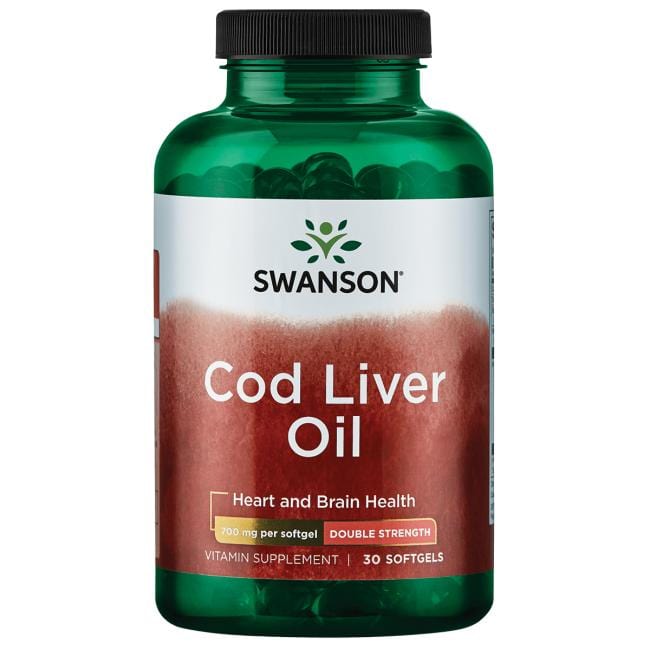 Swanson Omegas, EFAs, CLA, Oils Cod Liver Oil, 700mg Double-Strength - 30 softgels