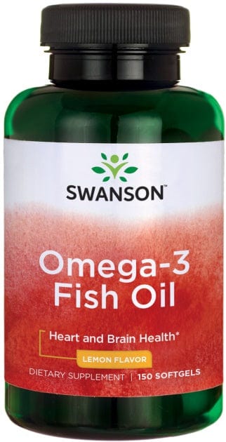 Swanson Omegas, EFAs, CLA, Oils Omega-3 Fish Oil, Lemon - 150 softgels