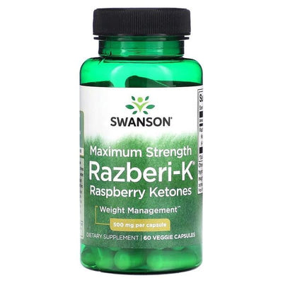 Swanson Slimming and Weight Management Razberi-K, 500mg Maximum Strength - 60 vcaps