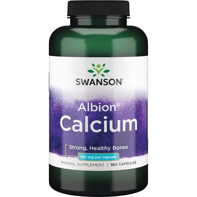 Swanson Vitamins & Minerals Albion Calcium, 180mg - 180 caps