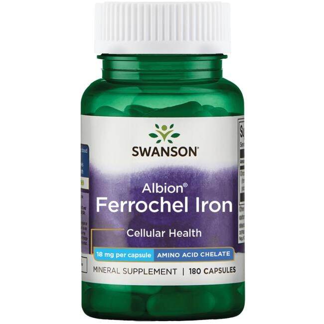 Swanson Vitamins & Minerals Albion Ferrochel Iron, 18mg - 180 caps