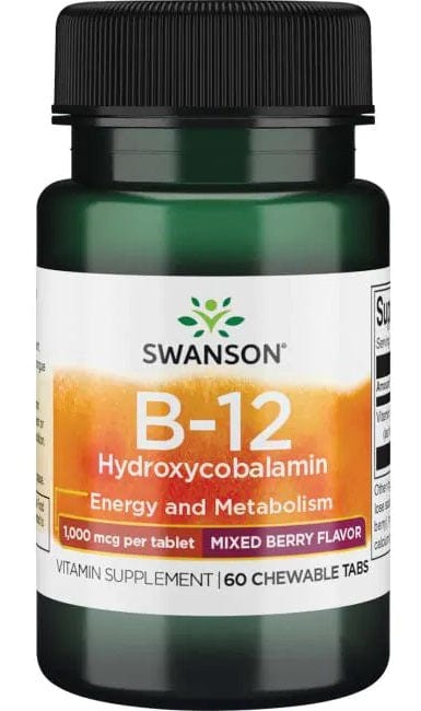 Swanson Vitamins & Minerals B-12 Hydroxycobalamin, 1000mcg - 60 chewable tablets