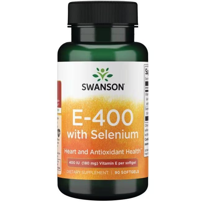 Swanson Vitamins & Minerals E with Selenium, 400IU - 90 softgels