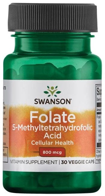 Swanson Vitamins & Minerals Folate (5-Methyltetrahydrofolic Acid), 800mcg - 30 vcaps
