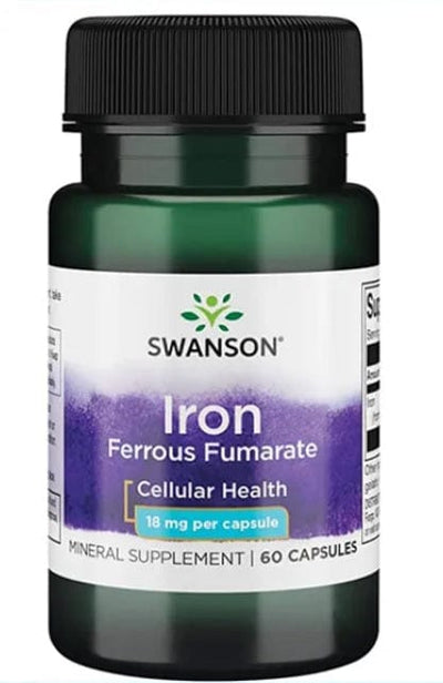 Swanson Vitamins & Minerals Iron (Ferrous Fumarate), 18mg - 60 caps