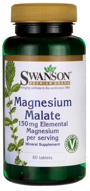 Swanson Vitamins & Minerals Magnesium Malate, 150mg Elemental Magnesium - 60 tablets