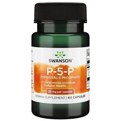 Swanson Vitamins & Minerals P-5-P (Pyridoxal-5-Phosphate) Coenzymated Vitamin B6, 20mg - 60 caps