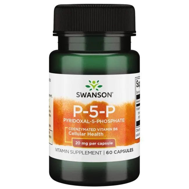 Swanson Vitamins & Minerals P-5-P (Pyridoxal-5-Phosphate) Coenzymated Vitamin B6, 20mg - 60 caps