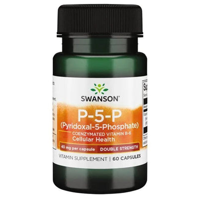 Swanson Vitamins & Minerals P-5-P (Pyridoxal-5-Phosphate) Coenzymated Vitamin B6, 40mg - 60 caps