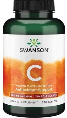 Swanson Vitamins & Minerals Vitamin C with Rose Hips - Timed-Release, 500mg - 250 tablets