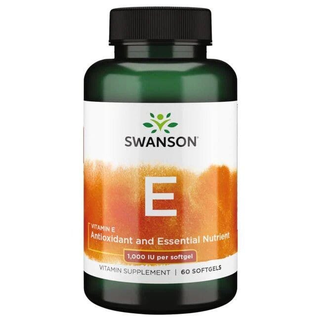 Swanson Vitamins & Minerals Vitamin E, 1000 IU - 60 softgels
