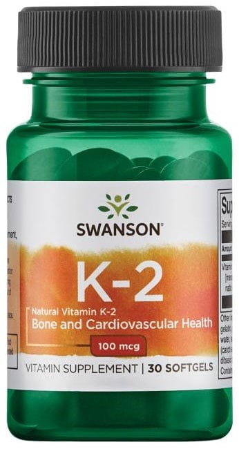 Swanson Vitamins & Minerals Vitamin K-2 - Natural, 100mcg - 30 softgels