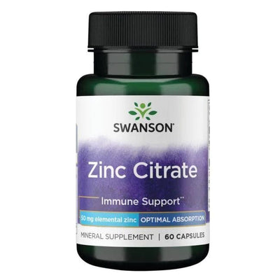 Swanson Vitamins & Minerals Zinc Citrate, 50mg - 60 caps